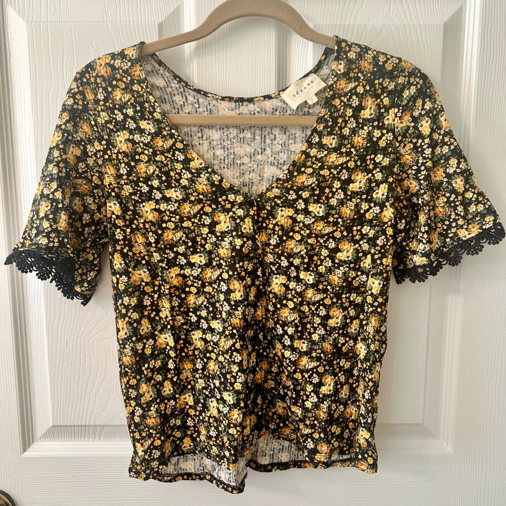Sezane Celia T Shirt SZ Small, Color Blossom NWOT